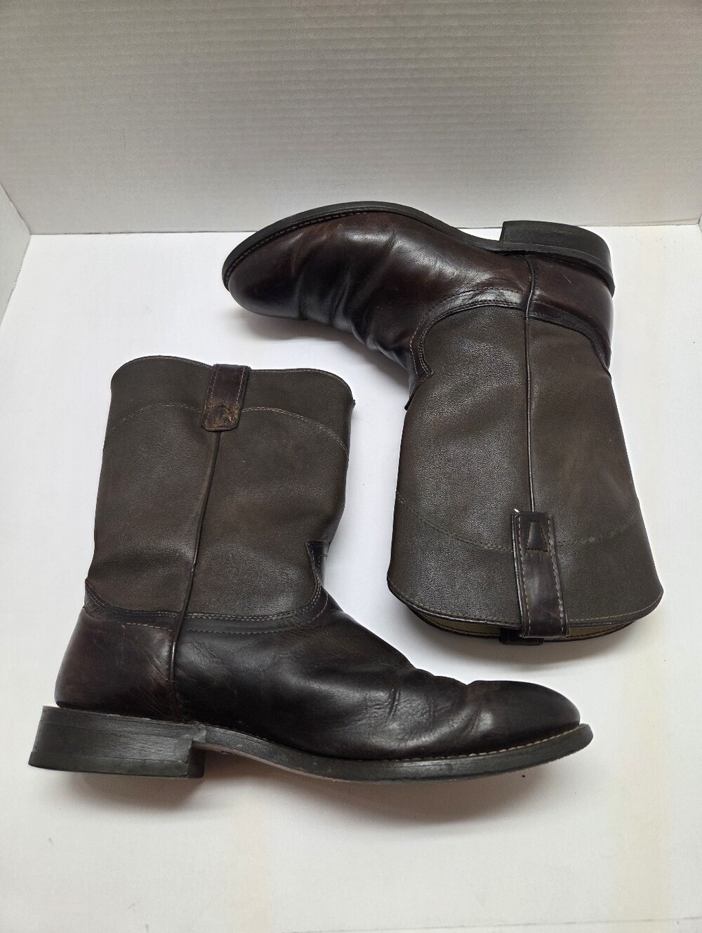 Vintage Texas Men's 8831 Brown Leather Western Cowboy Boots Shoes Size 8 EE